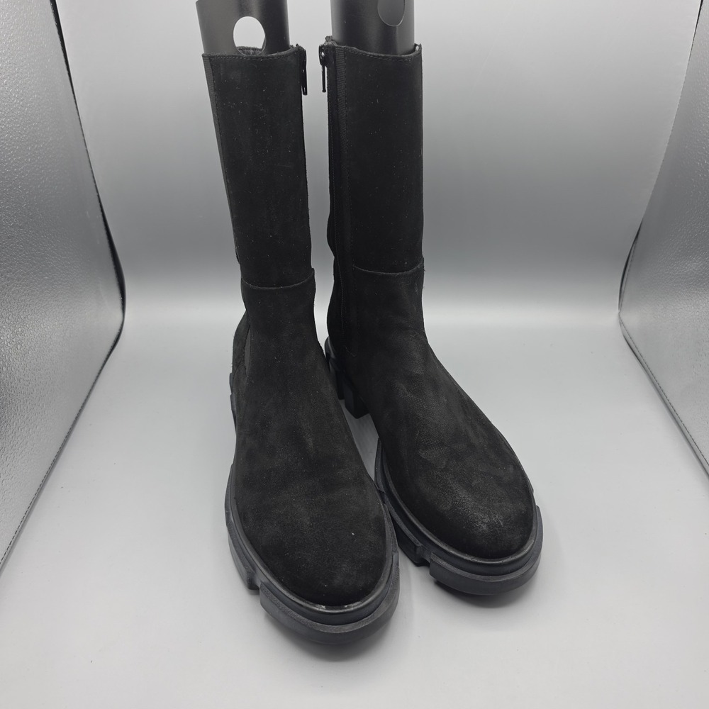 Free People Brooks Chelsea Boots‎ Womens 40 Black Suede Platform Chunky Lug Sole